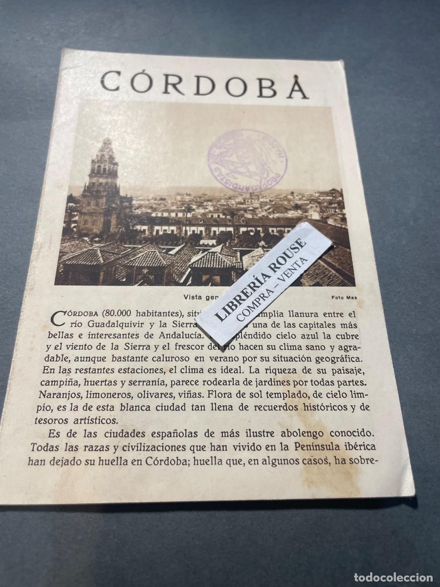 Folletos de turismo: P.T.N. PATRONATO NACIONAL DE TURISMO A&Ntilde;OS 30 - C&Oacute;RDOBA - 8 PAG . 17X12 CM.