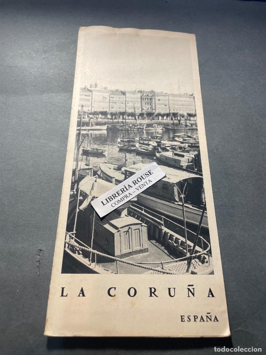 Folletos de turismo: ANTIGUO FOLLETO TURISMO - LA CORU&Ntilde;A - PUBLC. DIRECCION GENERAL DE TURISMO A&Ntilde;OS 60 TRIPTICO 6 PAG.
