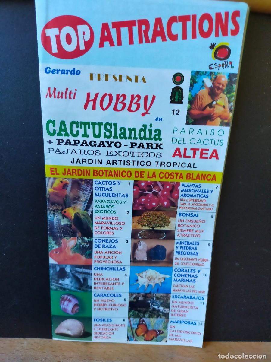 Folletos de turismo: CUATR&Iacute;PTICO PROMOCIONAL DE CACTUSLANDIA + PAPAGAYO PARK. P&Aacute;JAROS EX&Oacute;TICOS. JARD&Iacute;N ART&Iacute;STICO TROPICAL