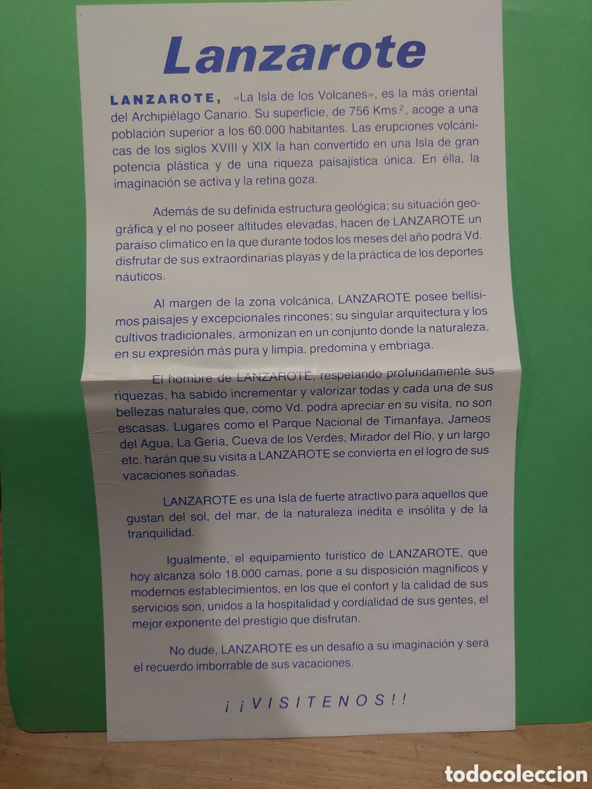 Folletos de turismo: FOLLETO LANZAROTE. VUSITENOS