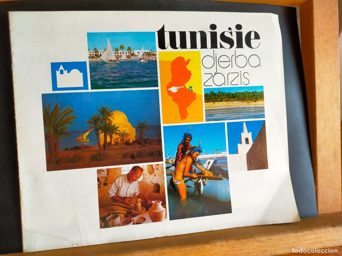 Folletos de turismo: T&Uacute;NEZ. DJERBA ZARZIS. L&acute;OFFICE NATIONAL DU TURISME ET DU THERMALISME. EN FRANC&Eacute;S. 1974.