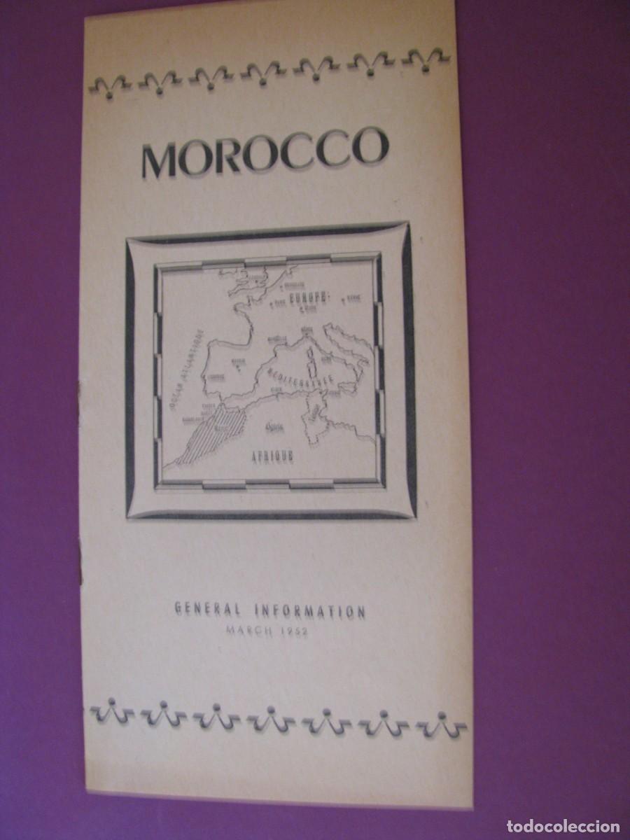 Folletos de turismo: FOLLETO DE TURISMO DE LOS A&Ntilde;OS 50. MARRUECOS. 1952.