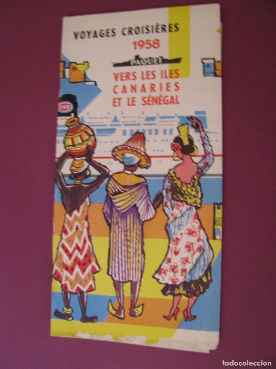 Folletos de turismo: FOLLETO DE TURISMO DE LOS A&Ntilde;OS 50. COMPA&Ntilde;IA PAQUET 1958. CANARIAS, SENEGAL.