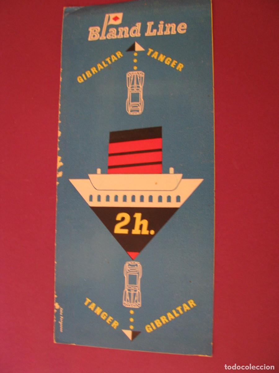 Folletos de turismo: FOLLETO DE TURISMO DE LOS A&Ntilde;OS 50. BLAND LINE. TANGER, GIBRALTAR. 1954. SELLO AGENCIA EN ALGECIRAS