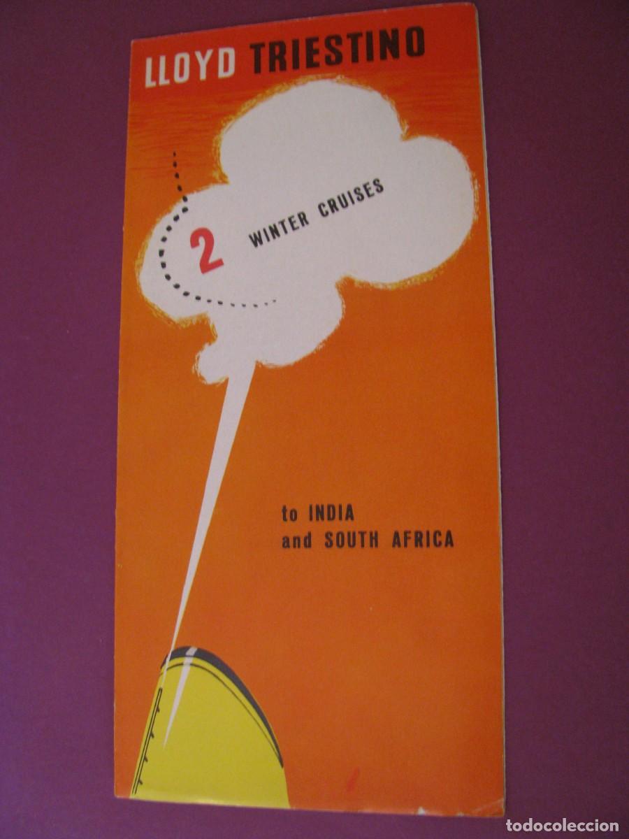 Folletos de turismo: FOLLETO DE TURISMO DE LOS A&Ntilde;OS 50. LLOYD TRIESTINO. 2 WINTER CRUISES TO INDIA AND SOUTH AFRICA 1958