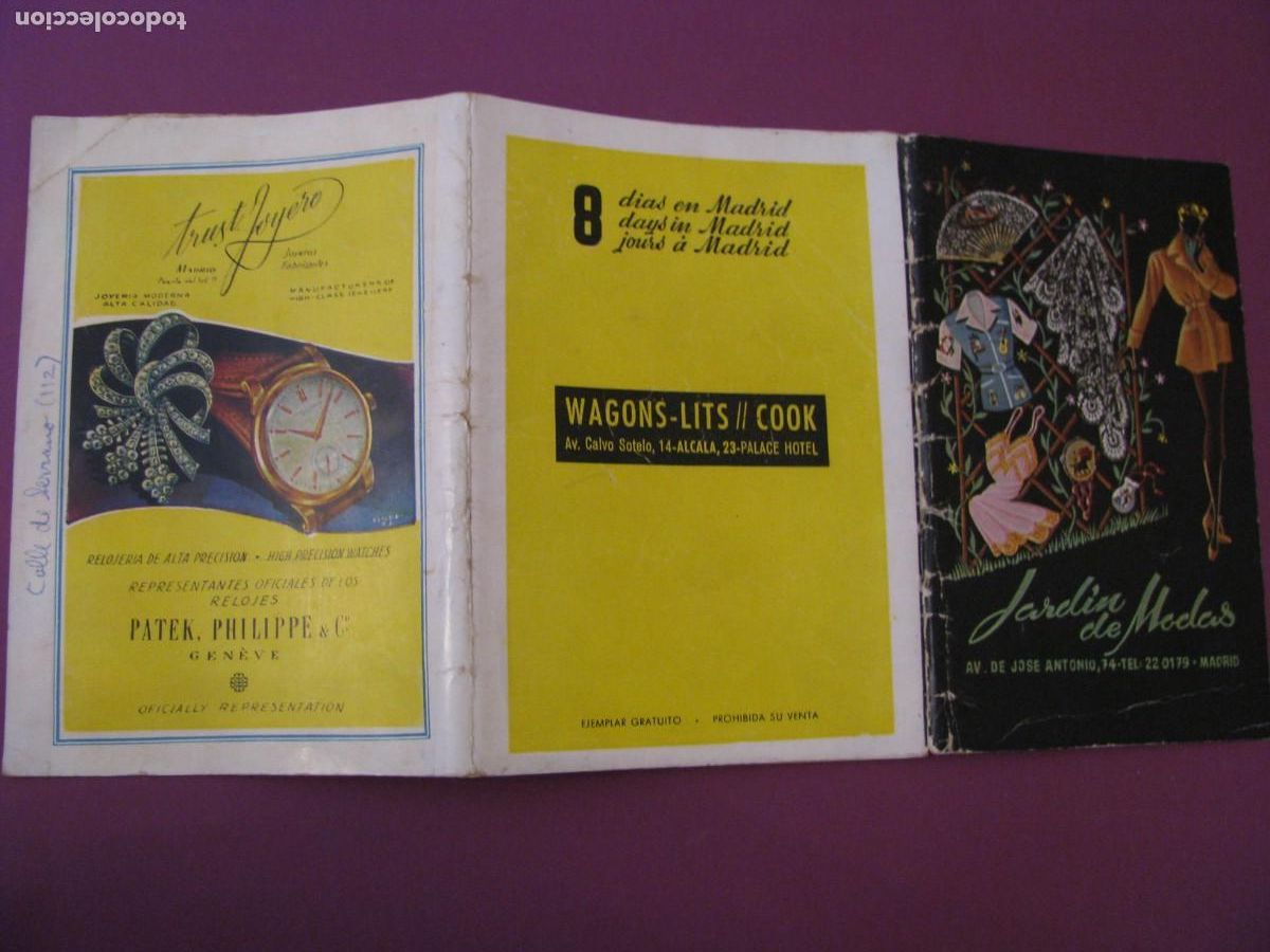 Folletos de turismo: FOLLETO DE TURISMO DE LOS A&Ntilde;OS 1950. WAGONS-LITS//COOK. 8 DIAS EN MADRID