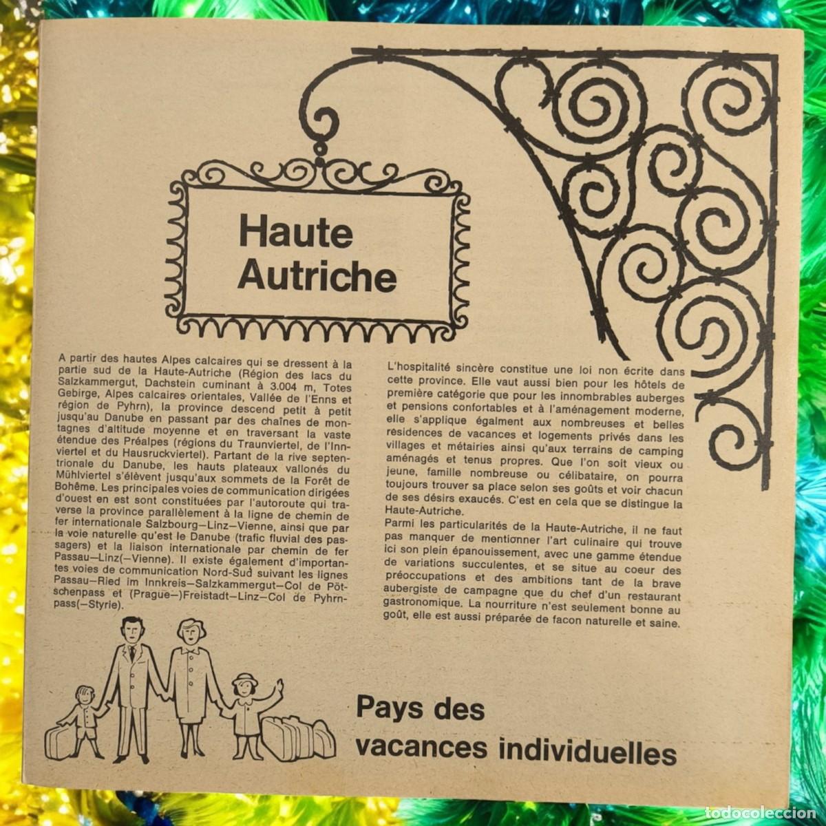 Folletos de turismo: ️ Folleto Tur&iacute;stico Antiguo &ldquo;Haute Autriche &ndash; Pays Des Vacances Individuelles&rdquo; &ndash; Edici&oacute;n Francesa