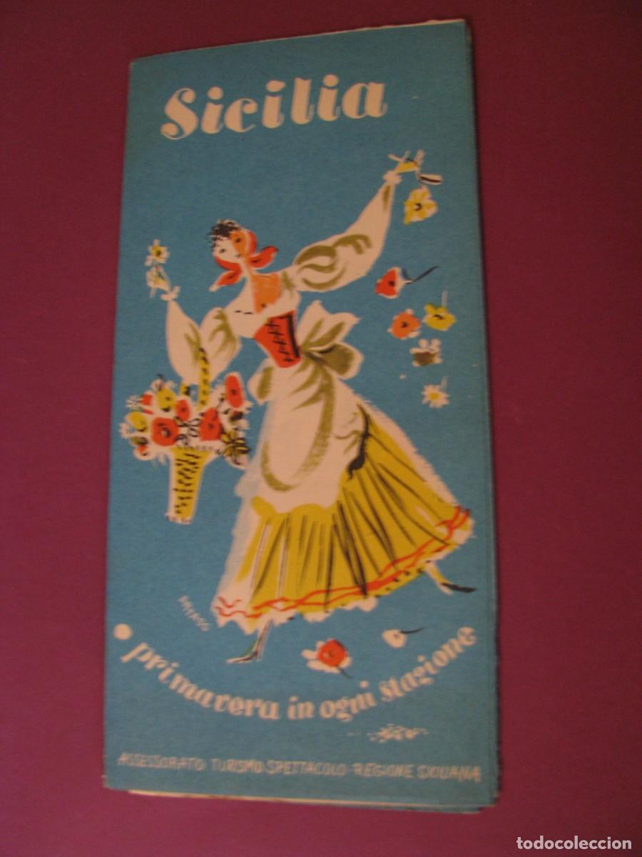 Folletos de turismo: FOLLETO DE TURISMO DE LOS A&Ntilde;OS 50. ITALIA, SICILIA.