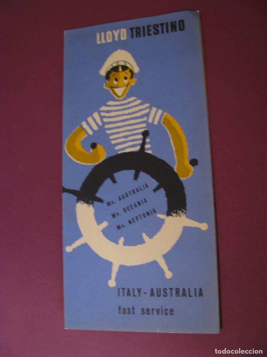 Folletos de turismo: FOLLETO DE TURISMO DE LOS A&Ntilde;OS 50. LINEA NAVIERA ITALIA-AUSTRALIA. LLOYD TRIESTINO