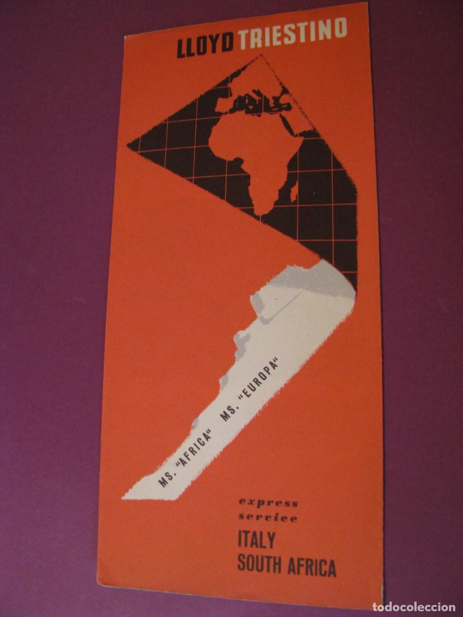 Folletos de turismo: FOLLETO DE TURISMO DE LOS A&Ntilde;OS 50. LINEA NAVIERA ITALIA-AFRICA. LLOYD TRIESTINO.