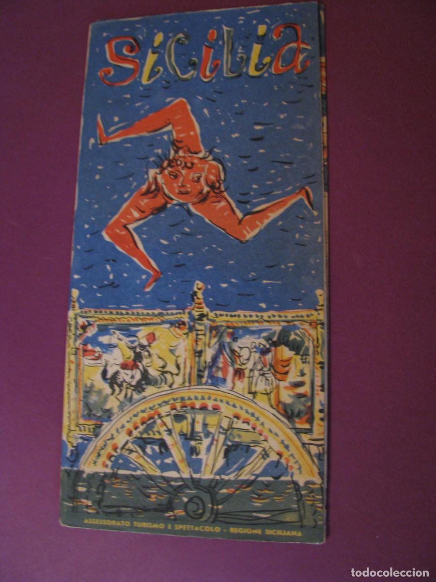 Folletos de turismo: FOLLETO DE TURISMO DE LOS A&Ntilde;OS 50. ITALIA. SICILIA.