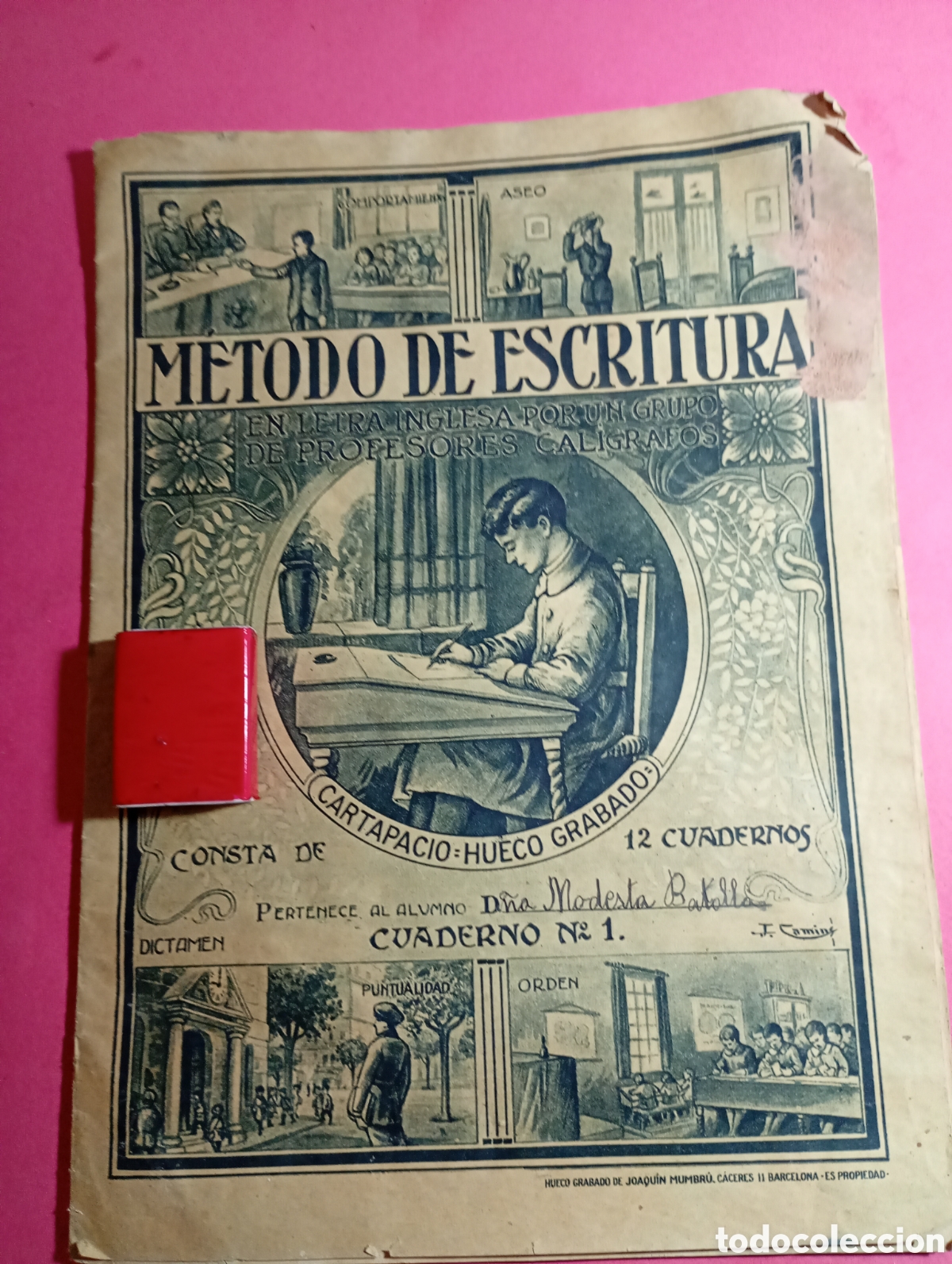 Folletos de turismo: CAMINS J. - CUADERNO N&ordm;1 M&Eacute;TODO DE ESCRITURA LETRA INGLESA HUECO GRABADO DE JOAQU&Iacute;N MUMBR&Uacute; BARCELONA