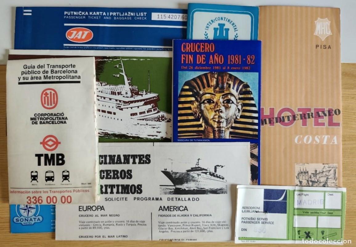 Folletos de turismo: FOLLETOS VIAJE CRUCERO PLANO HOTEL AERODROM LJUBLJANA ZAGREB BARCELONA MARSANS JUGOSLAVENSKI