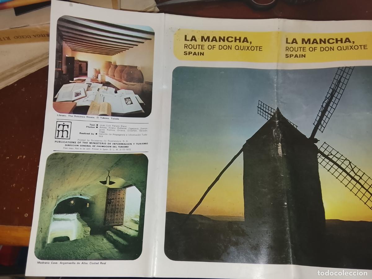 Folletos de turismo: Folleto Tur&iacute;stico La Mancha - Ruta de Don Quijote (1972) - Desplegable Vintage - English