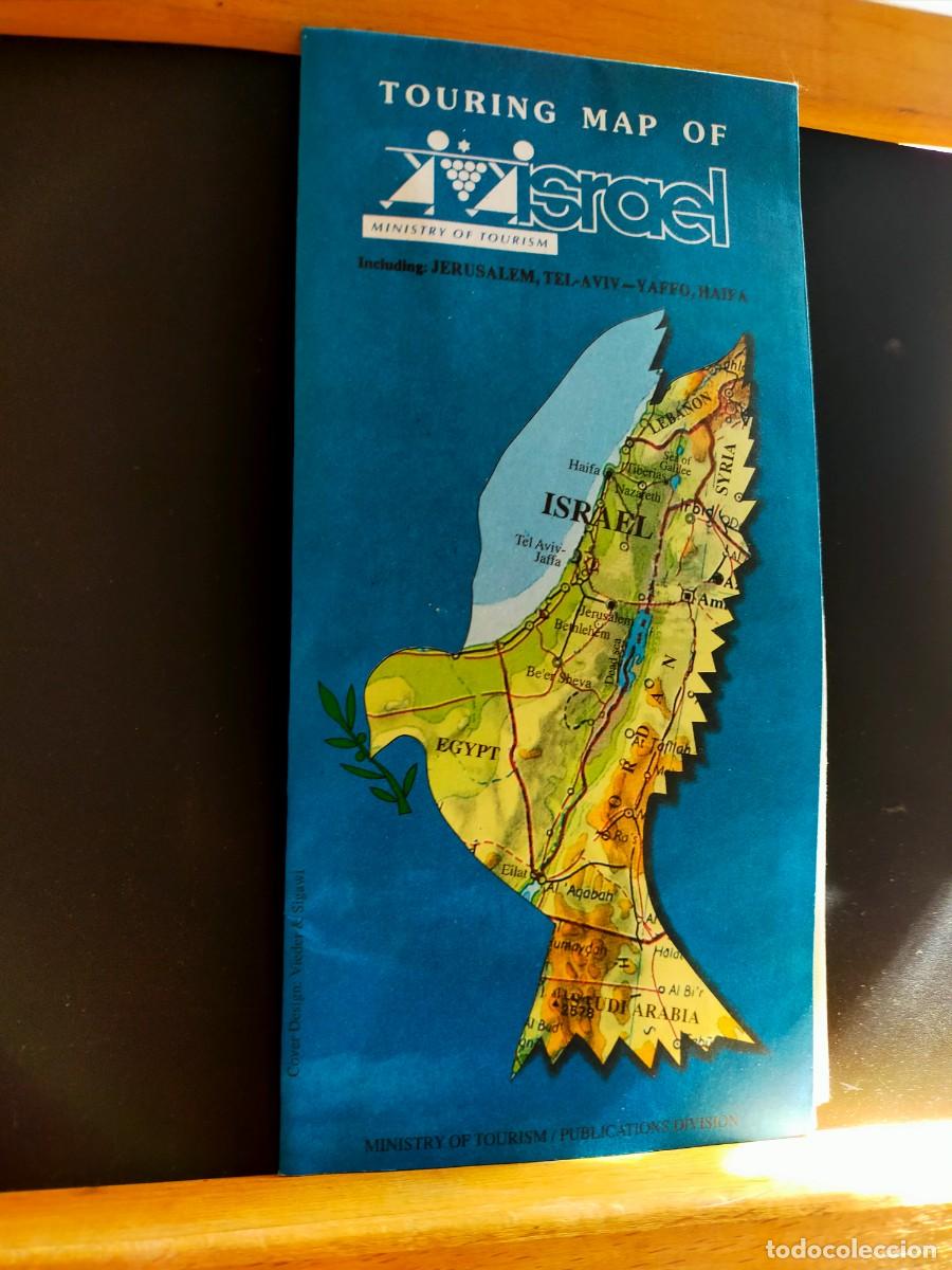 Folletos de turismo: ISRAEL. TOURING MAP OF ISRAEL.JERUSALEM,TEL-AVIV, YAFFO, HAUFA. MINISTRY OF TOURISM. 1994.