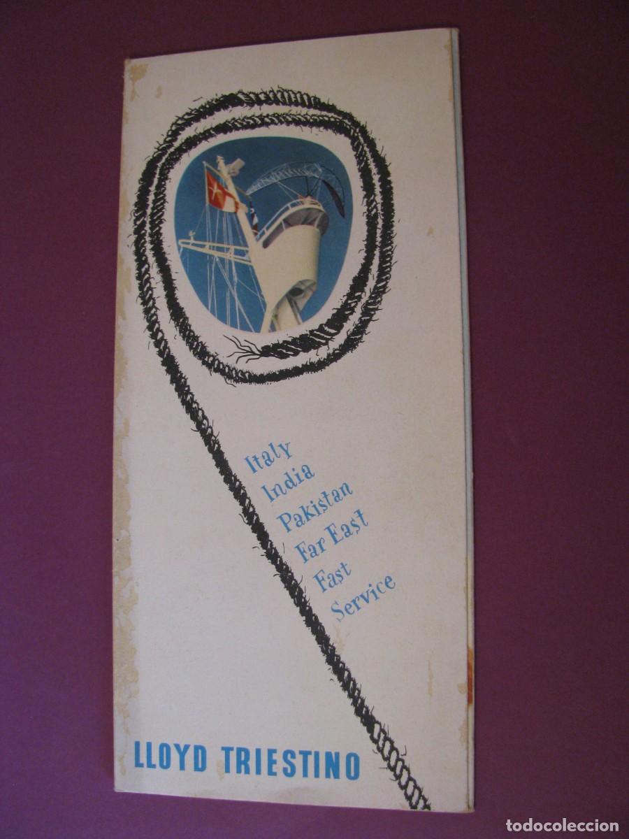 Folletos de turismo: FOLLETO DE TURISMO DE LOS A&Ntilde;OS 50. COMPA&Ntilde;IA NAVIERA LLOYD TRIESTINO. RUTAS INDIA, PAKISTAN...