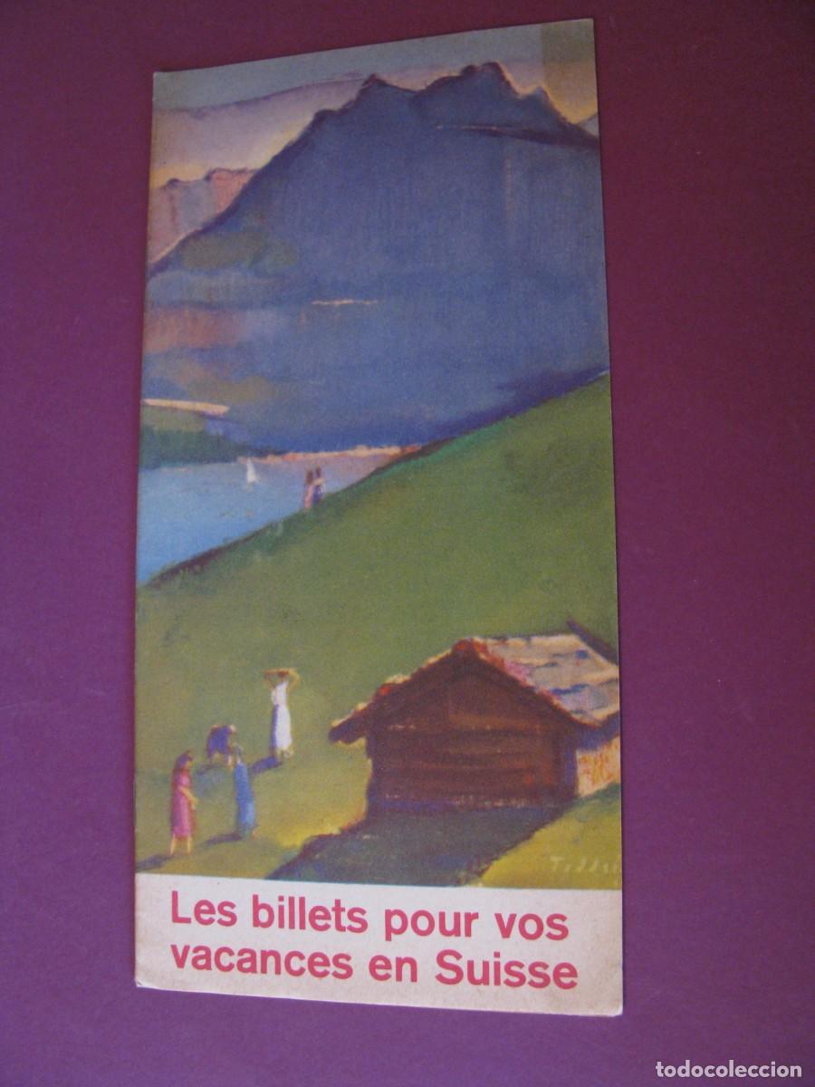 Folletos de turismo: FOLLETO DE TURISMO DE LOS A&Ntilde;OS 50. SUIZA. 1952. LINEAS FERROCARRILES Y AUTOBUSES