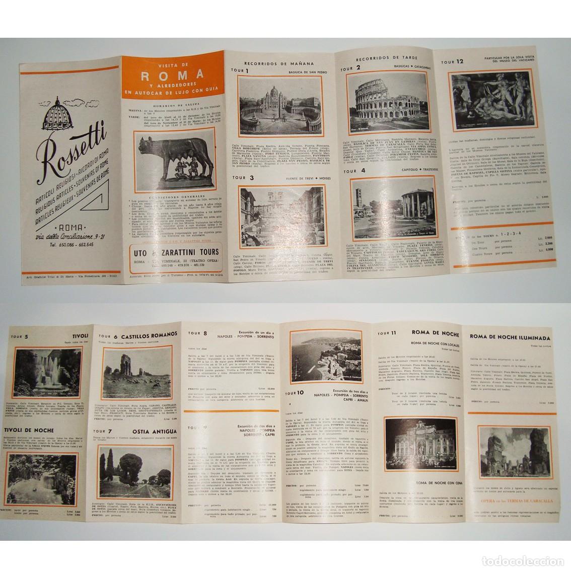 Folletos de turismo: VINTAGE FOLLETO TUR&Iacute;STICO ROMA 1964 - Uto & Zarattini Tours - Documento Viajes Antiguo