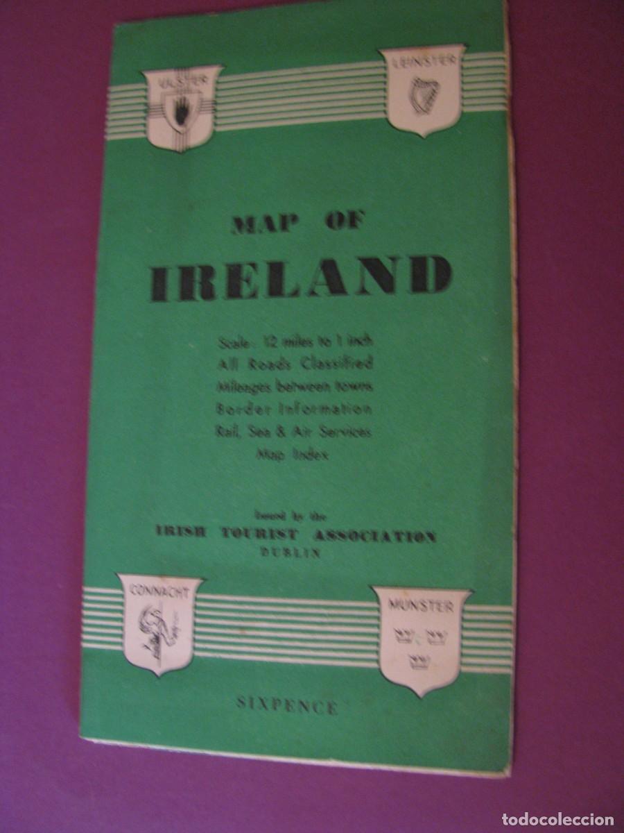 Folletos de turismo: FOLLETO DE TURISMO DE LOS A&Ntilde;OS 50. MAP OF IRELAND
