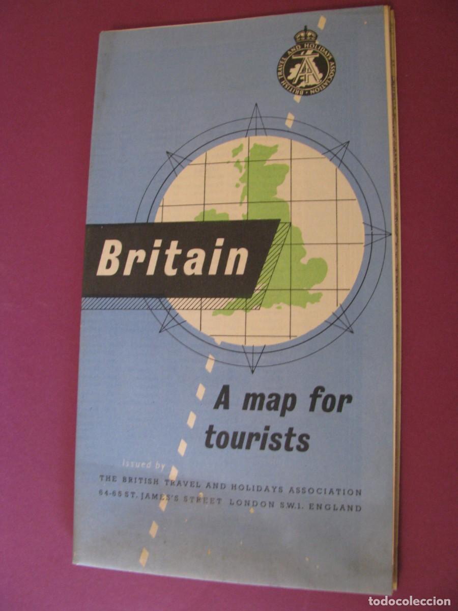Folletos de turismo: FOLLETO DE TURISMO DE LOS A&Ntilde;OS 50. BRITAIN. A MAP FOR TOURISTS.