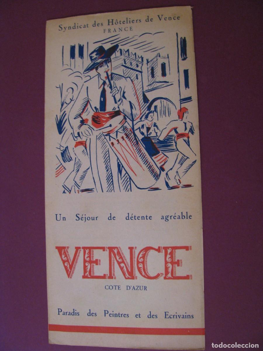 Tourismusbrosch&uuml;ren: FOLLETO DE TURISMO DE LOS A&Ntilde;OS 50. FRANCIA. VENCE.