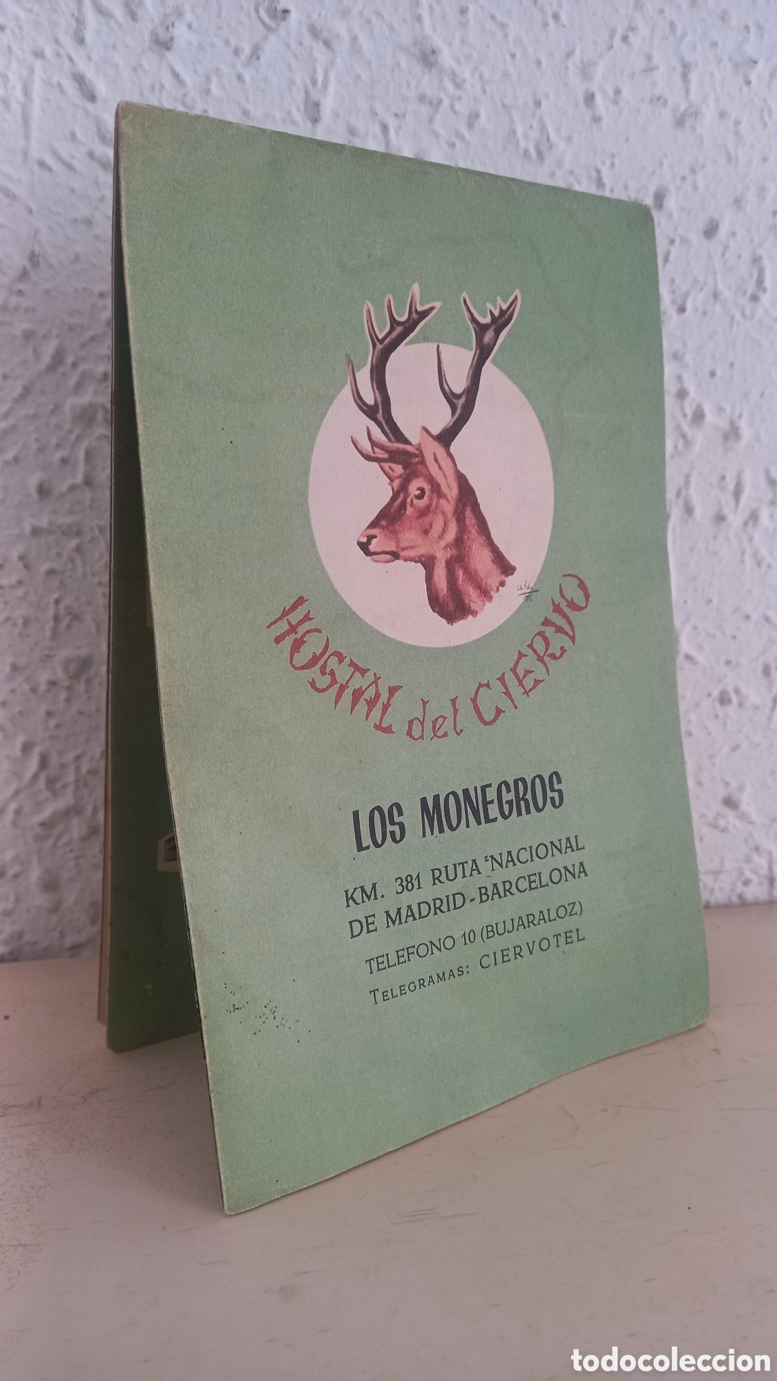 Folletos de turismo: Hostal del Ciervo. Los Monegros. Desplegable a&ntilde;os 1960s