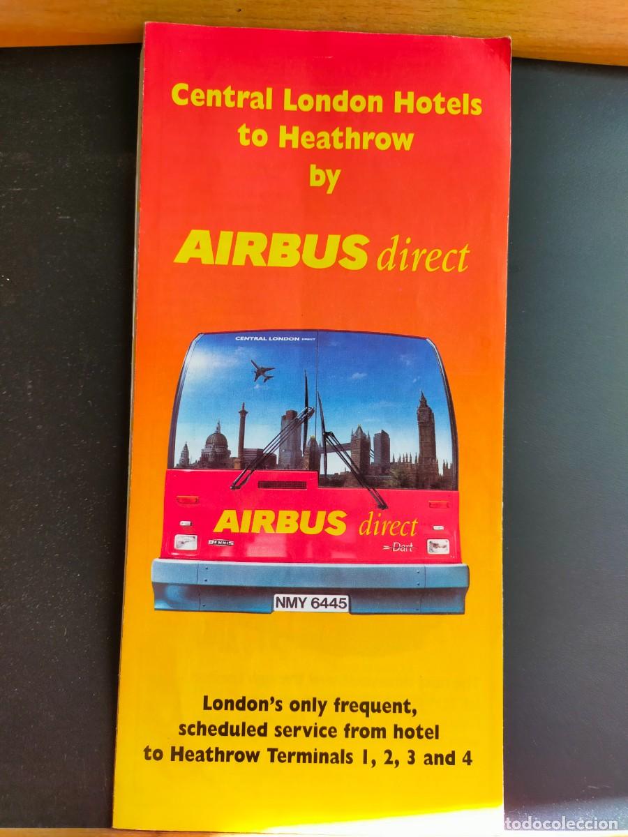 Folletos de turismo: LONDRES. CENTRAL LONDON HOTELS TO HEATHROW BY AIRBUS DIRECT.