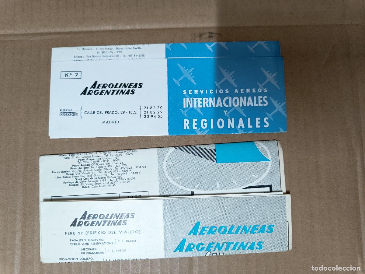 Folletos de turismo: LOTE 2 FOLLETOS TURISMO AEROLINEAS ARGENTINAS, 1957, EUROPA NEW YORK. AVION -P22