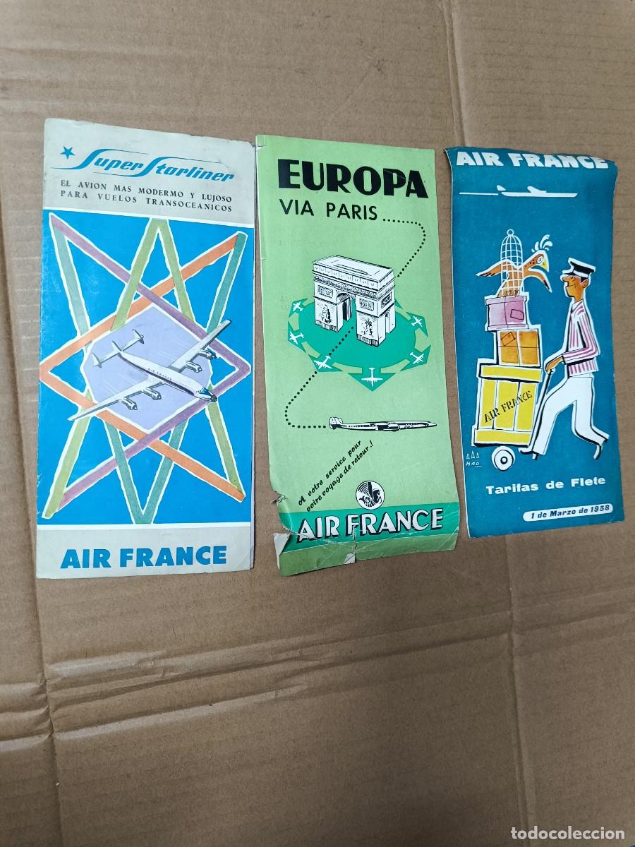 Folletos de turismo: LOTE 3 FOLLETOS DE TURISMO AIR FRANCE, 1958, EUROPA PARIS, AEROLINEA, AVION -P22