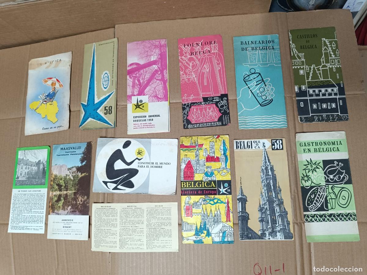 Folletos de turismo: LOTE DE 13 ANTIGUOS FOLLETOS TURISTICOS DE BELGICA, EXPO BRUSELAS 1958, BELGIQUE -P22