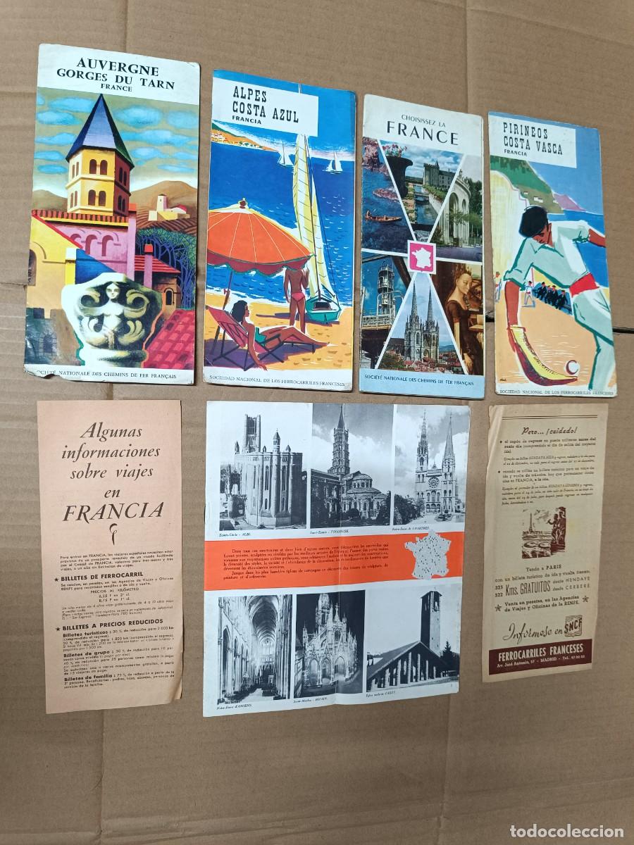Folletos de turismo: LOTE DE 7 ANTIGUOS FOLLETOS TURISTICOS DE FRANCIA, A&Ntilde;OS 50, FERROCARRILES FRANCESES, TREN -P22