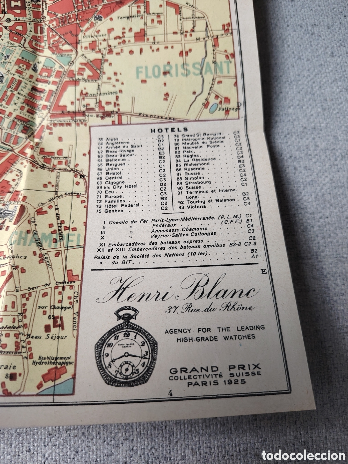 Folletos de turismo: Mapa Ginebra 1925. Suiza - Foto 2