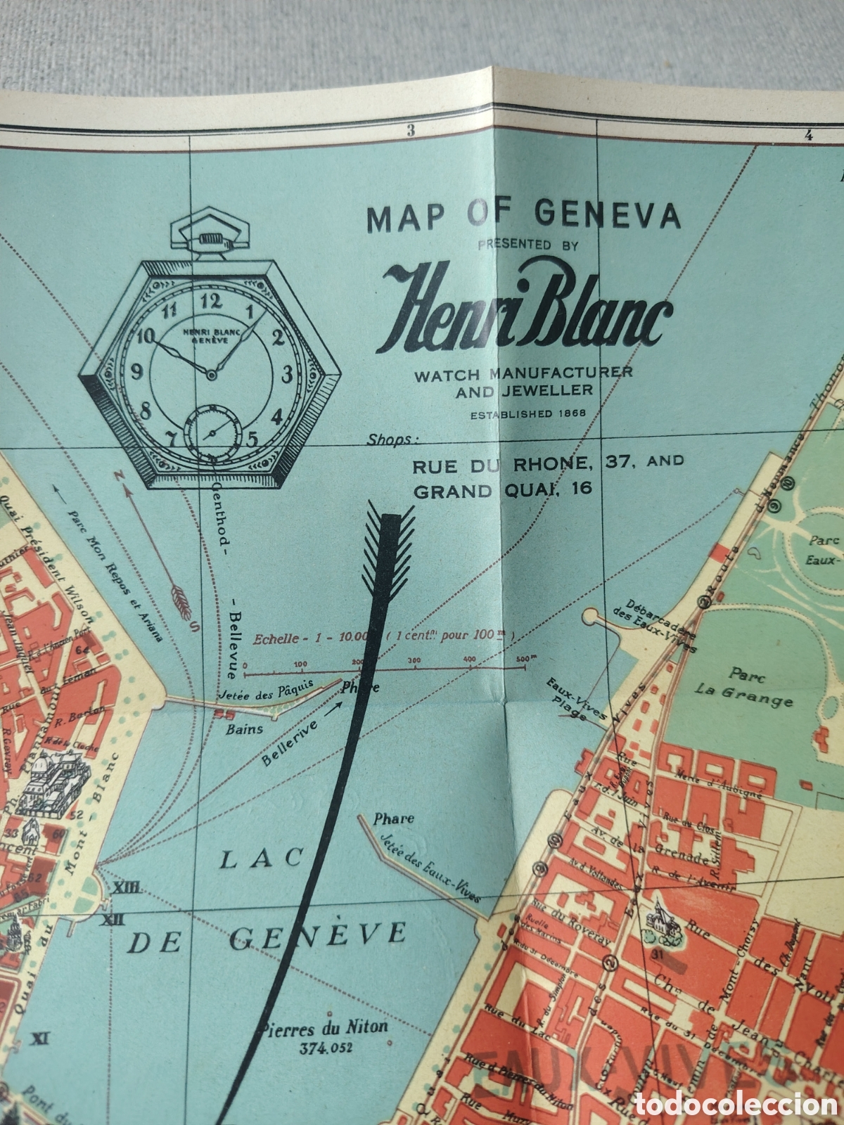 Folletos de turismo: Mapa Ginebra 1925. Suiza - Foto 3