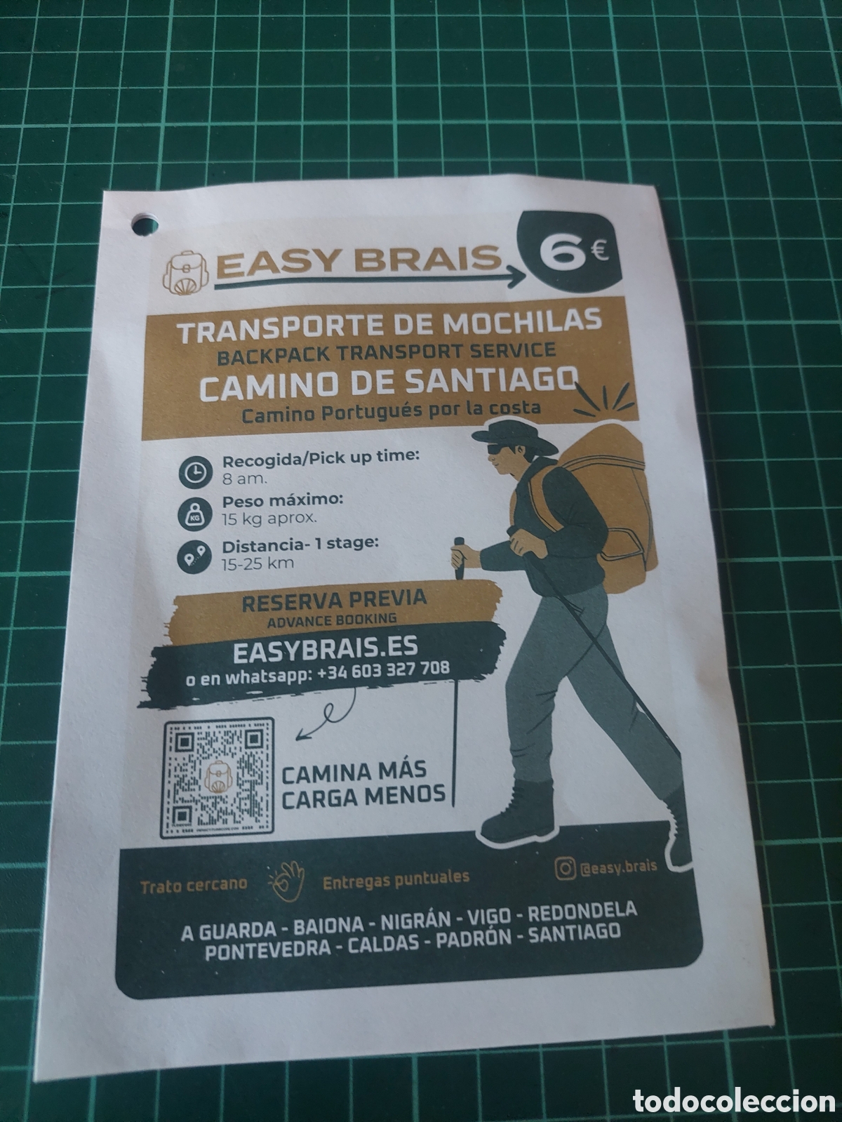 Folletos de turismo: Publicidad trasportes mochilas camino Santiago Galicia