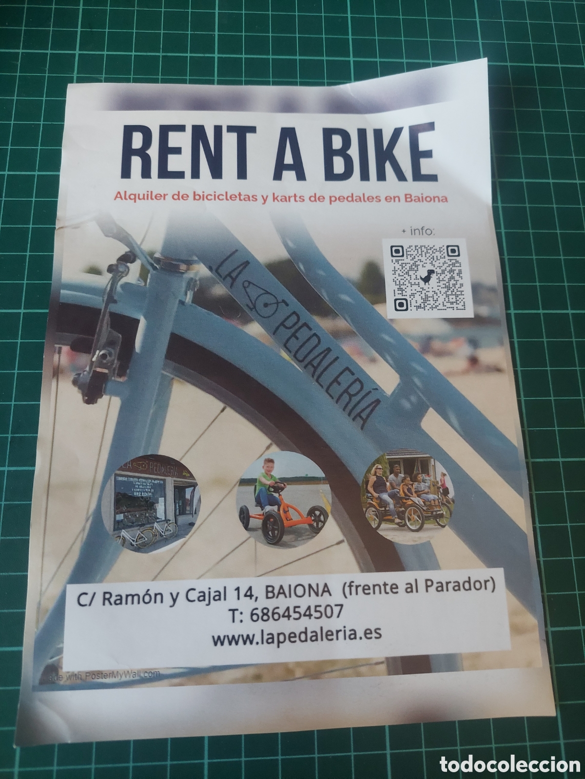 Folletos de turismo: RENT A BIKE ALQUILER BICICLETAS Y KARTS BAINA PONTEVEDRA GALICIA IMPRESO