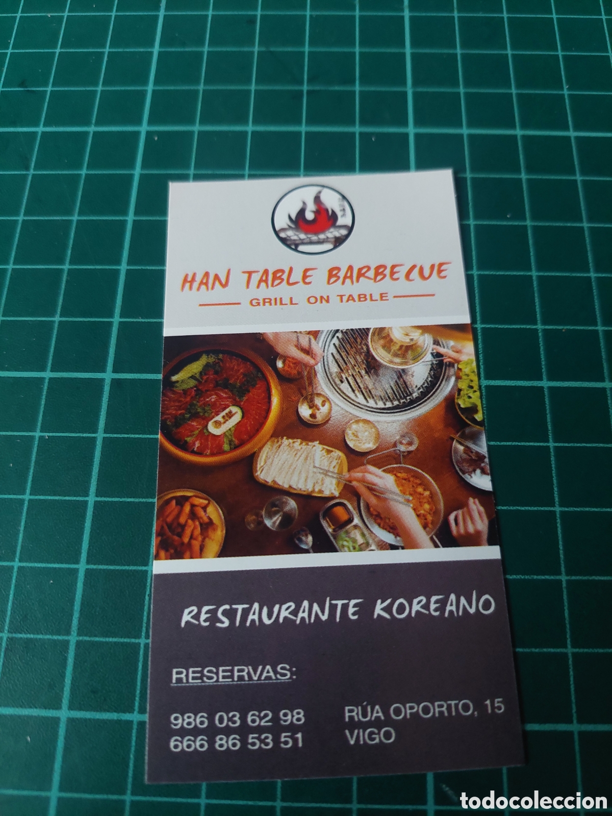 Folletos de turismo: VIGO TARJETA RESTAURANTES KOREANO Han table batbecue