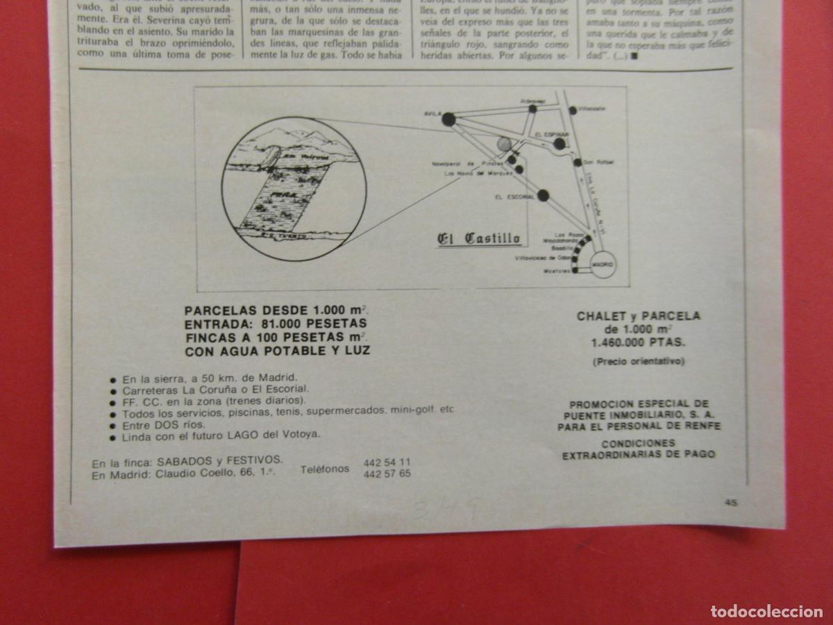 Travel Brochures: PUBLICIDAD 1979 - CHALET Y PARCELA EL CASTILLO RENFE PUENTE INMOBILIARIO NAVALPERAL DE PINARES