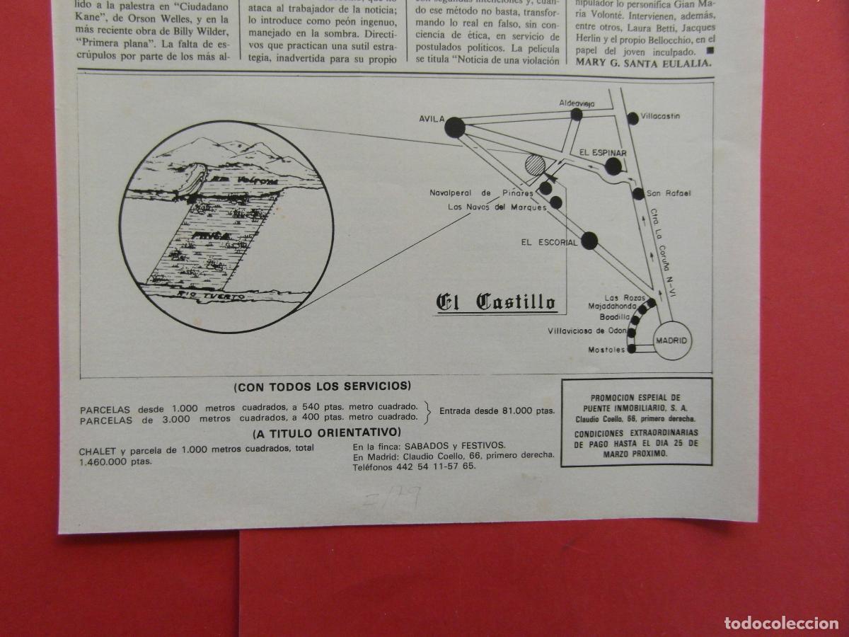 Foglietti di turismo: PUBLICIDAD 1979 - CHALET Y PARCELA EL CASTILLO PUENTE INMOBILIARIO NAVALPERAL DE PINARES