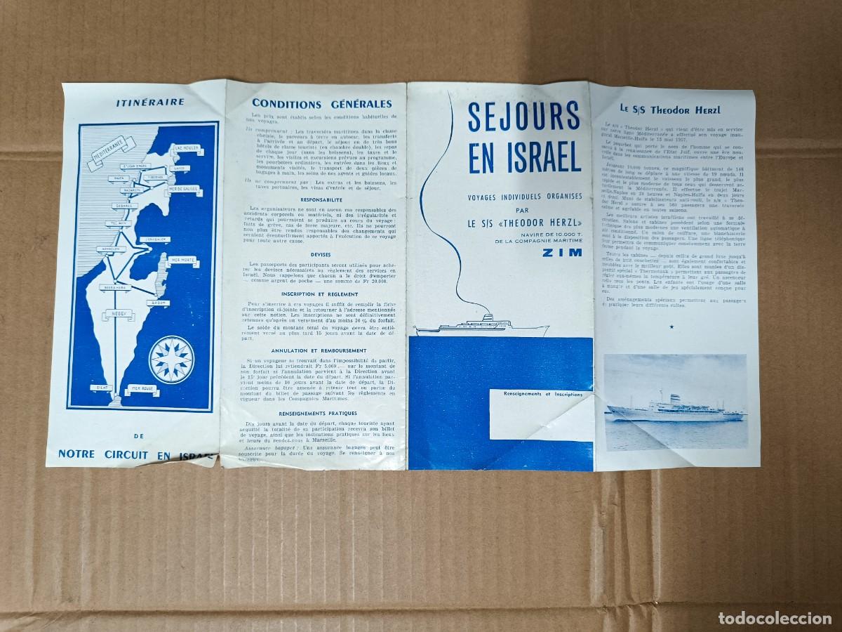 Folletos de turismo: ANTIGUO FOLLETO TURISTICO, VIAJE A ISRAEL, COMPA&Ntilde;IA ZIM LINE 1957, BARCO THEODOR HERZL VESSEL -P21