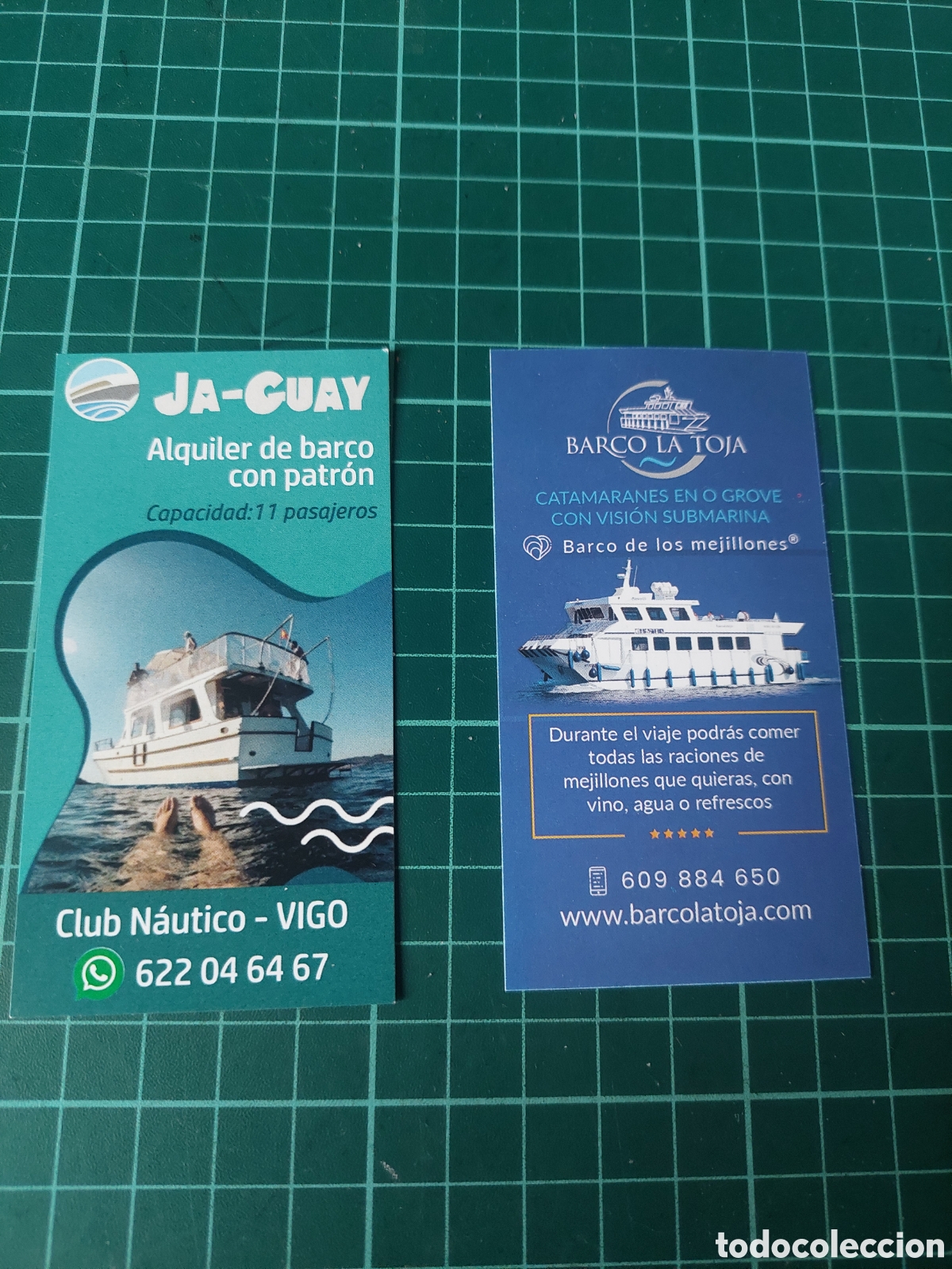 Folletos de turismo: TARJETA JA CUAY ALQUILER BARCOBARCO LA TOJA CATAMARANS O GROVE SUBMARINA VISI&Oacute;N