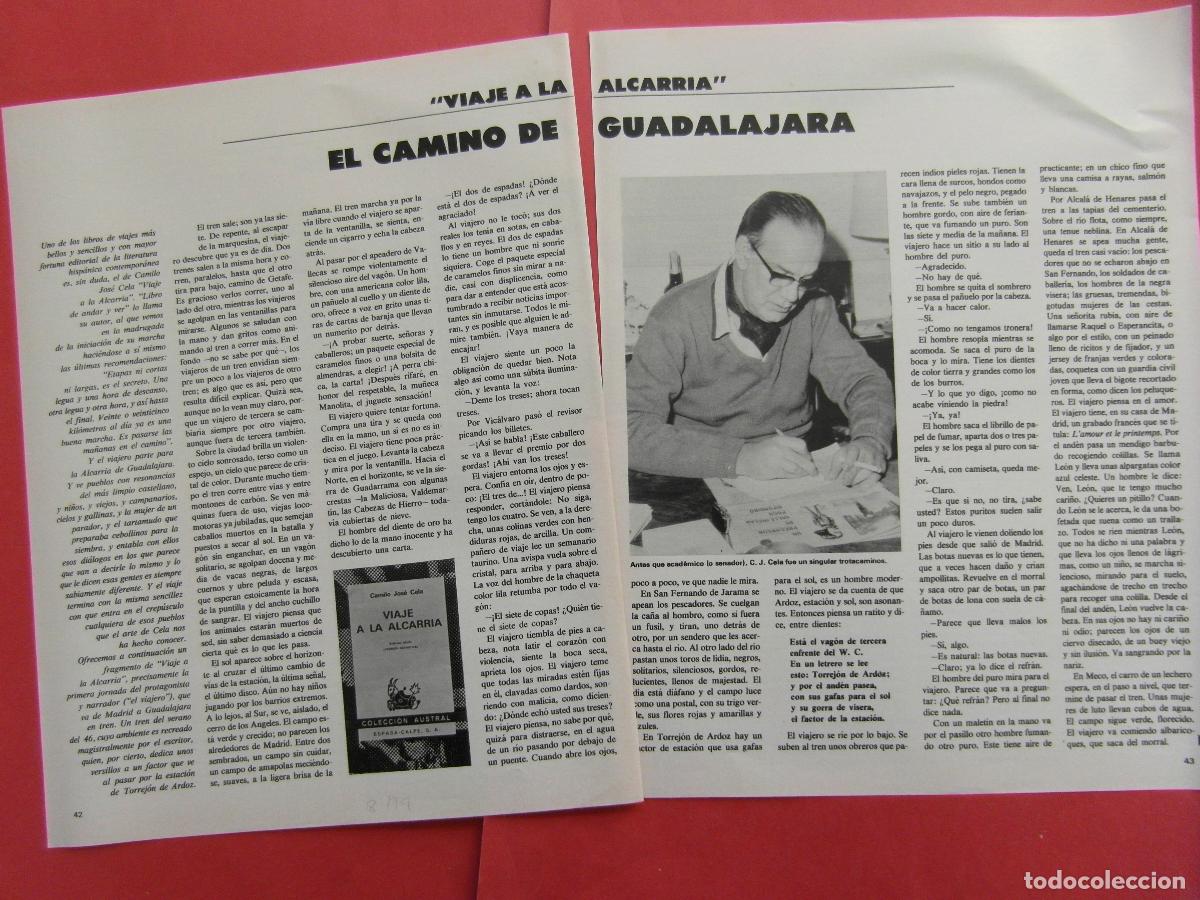 Folletos de turismo: ARTICULO 1979 - REF: ARTTREN02 - CAMILO JOSE CELA VIAJE A LA ALCARRIA - 2 PAGINAS