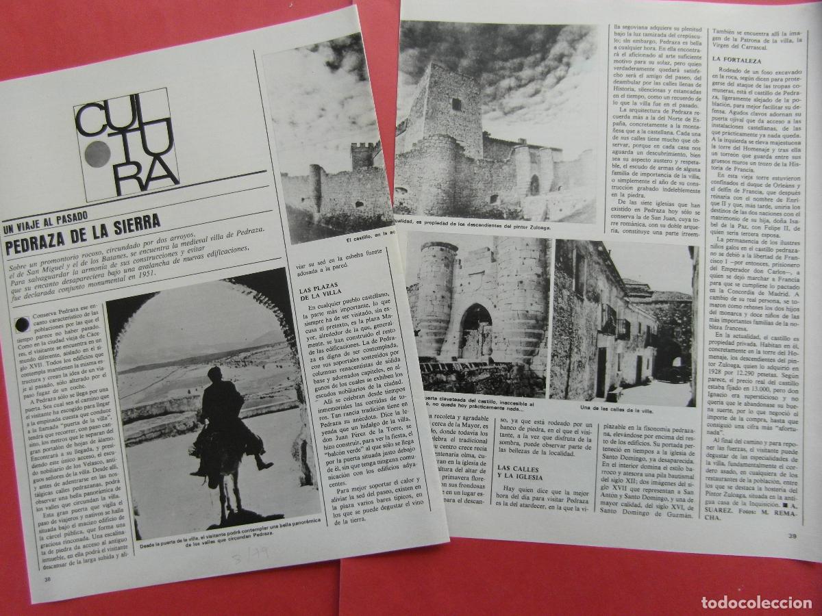 Folletos de turismo: ARTICULO 1979 - REF: ARTTREN02 - PEDRAZA DE LA SIERRA - 2 PAGINAS