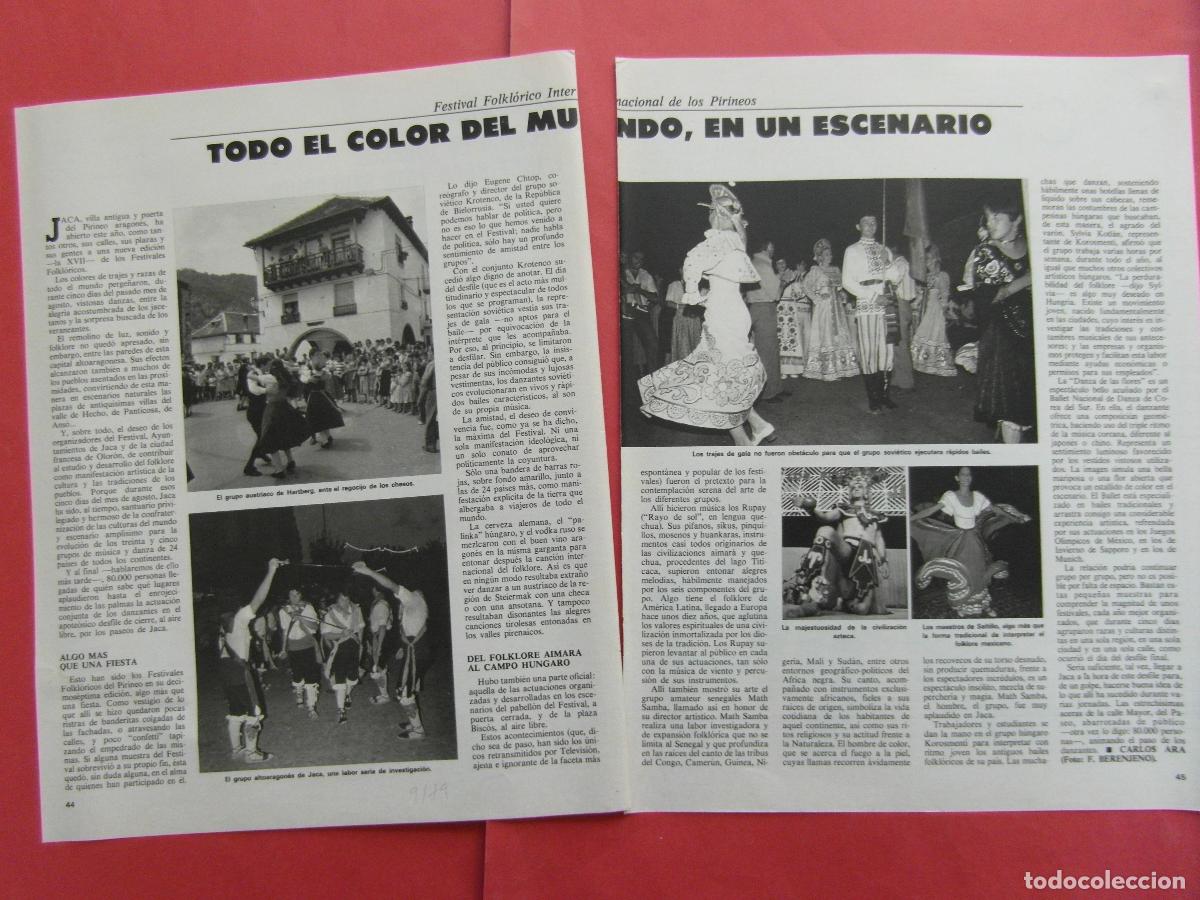 Folletos de turismo: ARTICULO 1979 - REF: ARTTREN02 - JACA FESTIVALES FOLKLORICOS - 2 PAGINAS