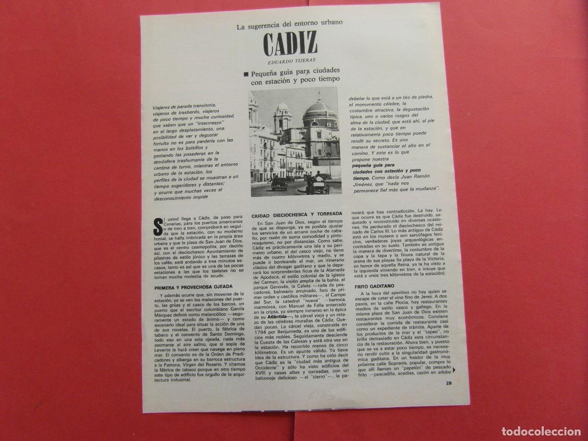 Foglietti di turismo: ARTICULO 1983 - REF: ARTTREN02 - CADIZ - 2 PAGINAS