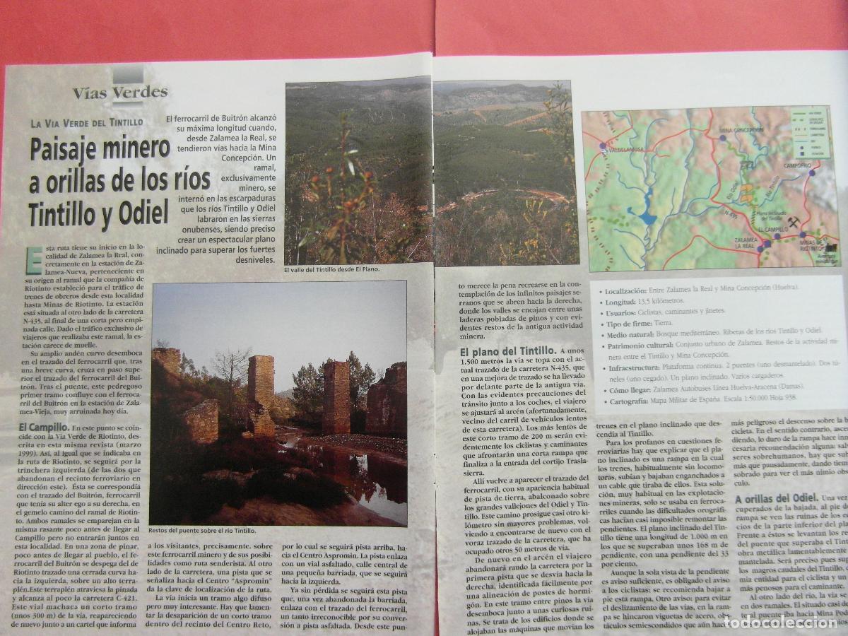 Folletos de turismo: ARTICULO 1999 - REF: ARTTREN02 - A ORILLAS DEL TINTILLO Y ODIEL - 3 PAGINAS