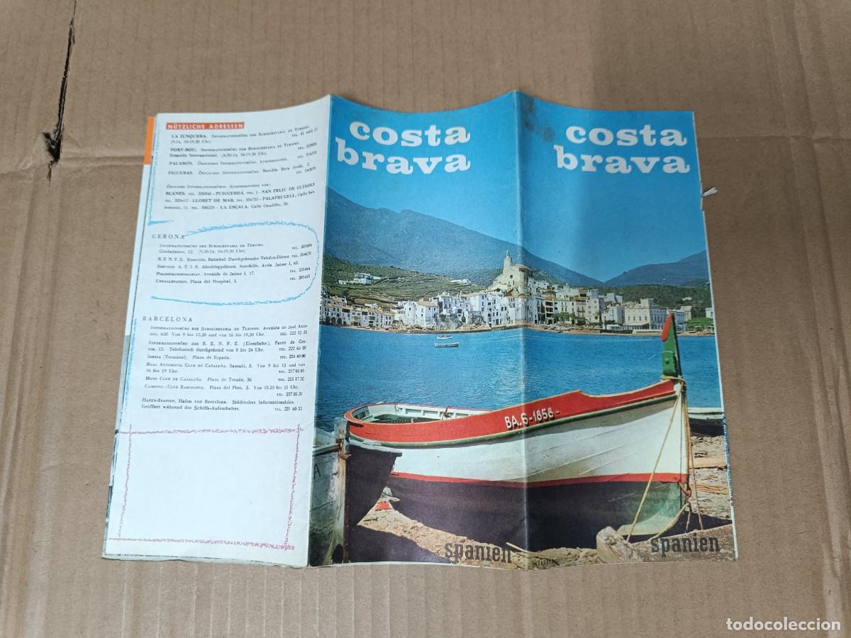 Folletos de turismo: ANTIGUO MAPA Y FOLLETO TURISTICO, COSTA BRAVA, GIRONA, EN ALEMAN, DEUTSCH, MED. S. XX -P21