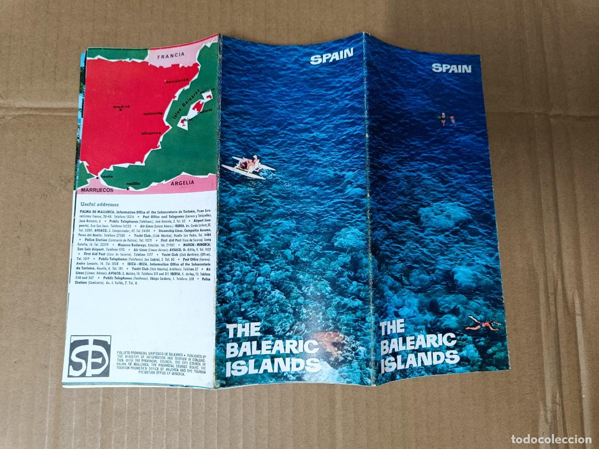 Folletos de turismo: ANTIGUO MAPA Y FOLLETO TURISTICO, ISLAS BALEARES, BALEARIC ISLANDS, EN INGLES, MED. S. XX -P21