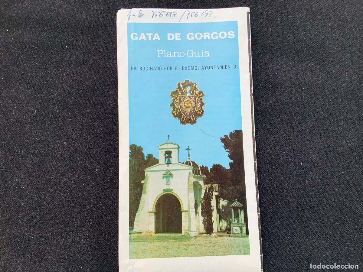 Folletos de turismo: Plano guia de Gata de Gorgos, Alicante. a&ntilde;os 80-90.