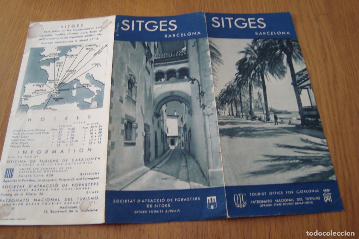 Folletos de turismo: ANTIGUO FOLLETO TURISMO OTC CATALU&Ntilde;A SITGES BARCELONA A&Ntilde;OS 40?