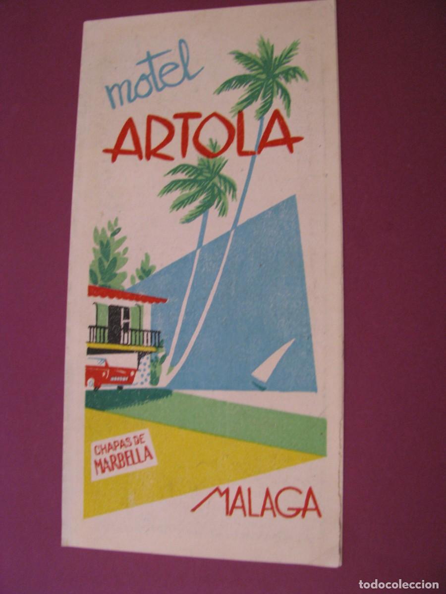 Folletos de turismo: FOLLETO DE TURISMO. MOTEL ARTOLA. CHAPAS DE MARBELLA. A&Ntilde;OS 60